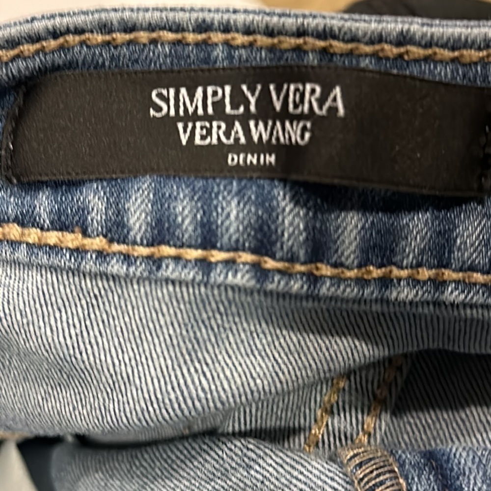 Simply Vera Vera Wang Two-Tone Blue Jeans - Picture 7 of 9
